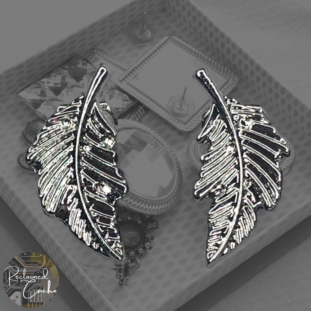 Silver Leaf Clip-On Stud Earrings